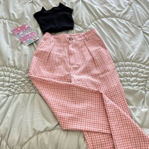 Pink Plaid Trousers